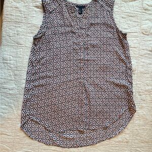 H&M Pink and Navy Printed Sleeveless Camisole